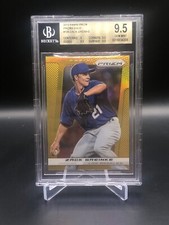 2013 Panini Prizm Zack Greinke Prizms Gold Parallel #135 Serial/10 BGS 9.5 POP 1