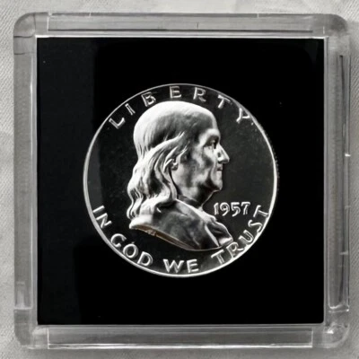 1957 FRANKLIN HALF DOLLAR, PREMIUM GEM, 90% SILVER, US MINT PROOF COIN - Image 1 of 4