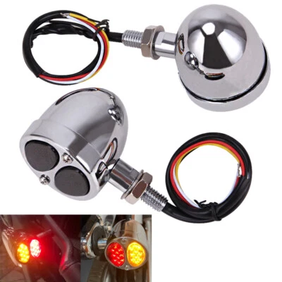 For Yamaha V Star 650 950 1100 Chrome Motorcycle LED Blinker Turn Signals Light - Image 1 of 4