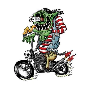 Aufkleber Hardcore Dirty Monster Biker 7,5 x 6,5 cm Mini Decal Sticker - Picture 1 of 1