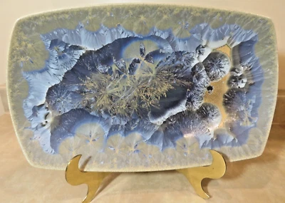 Michael Wainwright Studio, Borealis Design, Pottery Art Platter, 13.25" x 8.25" - Image 1 of 4