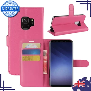For Samsung Galaxy S8 S9 Plus Note 8 9 Cover Wallet Leather Flip Case - Picture 1 of 13