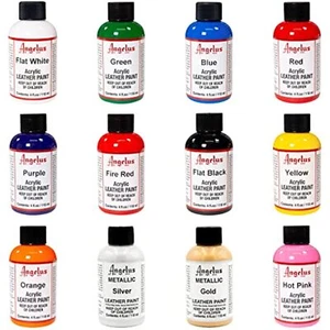 Angelus Leather Paint Set of 12 4 oz - Picture 1 of 1