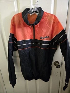 Vintage 90s Baltimore Orioles Starter Jacket L Black Full Zip Windbreaker  - Picture 1 of 3