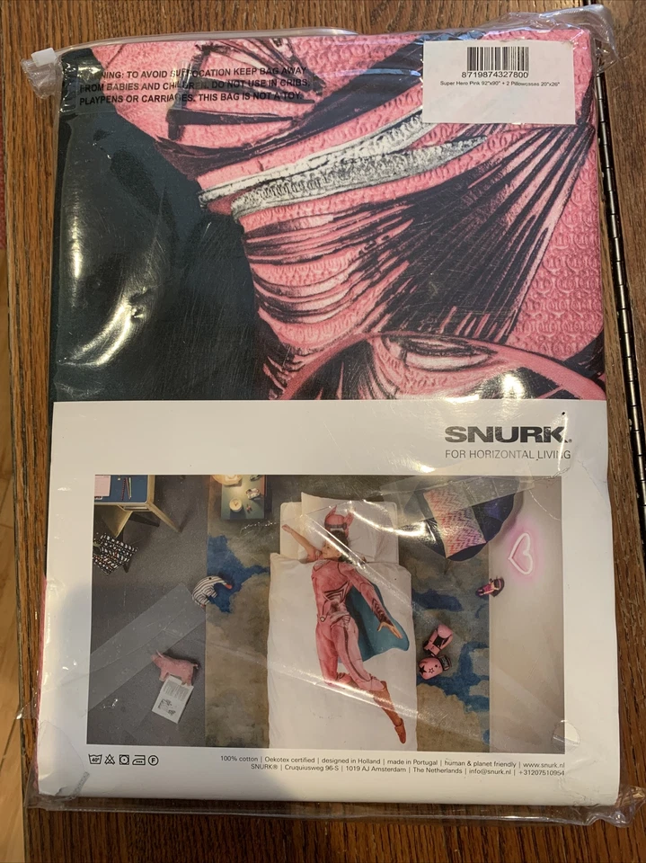 SNURK SUPER HERO PINK 100 High Quality Cotton FULL/QUEEN Duvet Set