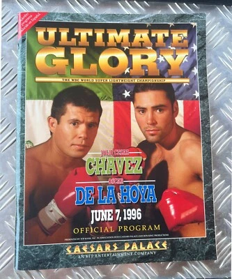 1996 ULTIMATE GLORY Boxing Official Program JULIO CESAR CHAVEZ vs DE LA HOYA - Image 1 of 4
