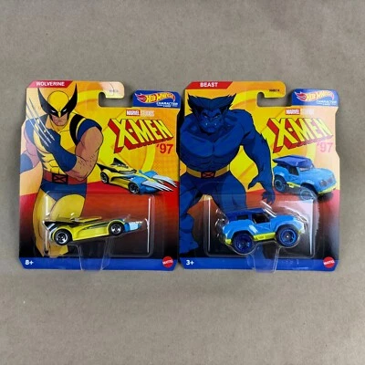 Hot Wheels Character Cars X-Men 97 Wolverine & Beast Lot 1:64 Diecast - Image 1 of 4