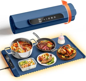 Food Warming Mat, Fast Heating Silicone Electric Warming Tray with 11 Level Temp - Picture 1 of 12
