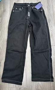 Vonvex Official Black Trousers Goth Skateboarding Skeleton Heaven Can Hait 30”W - Picture 1 of 11