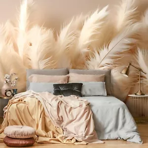 Fototapete Federn 3D Effekt Beige Boho Modern Wohnzimmer VLIES TAPETE + KLEISTER - Bild 1 von 11