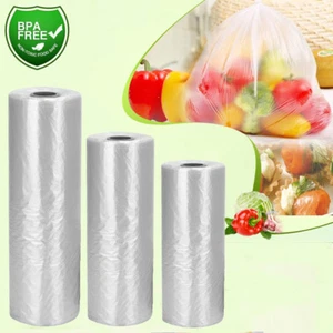 350 Bags / Roll Clear Plastic Produce Bags On Roll Kitchen Food Storage Fruit - Picture 1 of 8