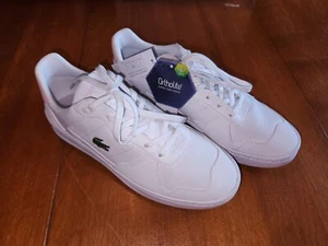 NWT Lacoste Perf Shot 100% White Leather Sneakers Shoes - 35289 1021 - Women's 7 - Picture 1 of 7