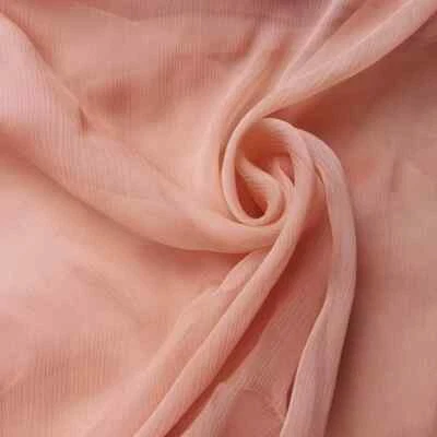 55'' Wide By Yard Plain Silk Chiffon Crepe Fabric Silk Crinkled Georgette Yoryo - Image 1 of 4