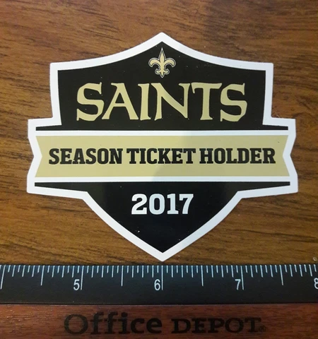 NEW ORLEANS SAINTS 2017 SEASON TICKET HOLDER STICKER STH Cover