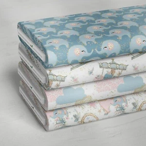 Tessuto bambini 100% cotone armonia animali artigianato natura | larghezza 140 cm | FQ - Foto 1 di 13