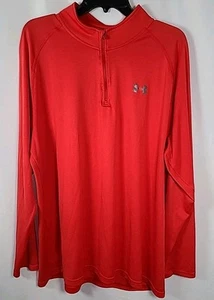 Under Armour Men's 1/4 Zip Long Sleeve Shirt (Red) Size 2XL - Picture 1 of 5