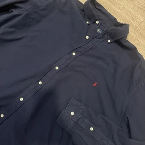 Camisa Polo Ralph Lauren Para Hombre 2XLT Azul Oxford Camisa Abotonada Rojo Poni - Imagen 1 de 7