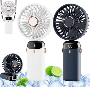 Mini Hand-held Fan Portable Folding Desk Fan Cooler Cooling USB Rechargeable Fan - Picture 1 of 16