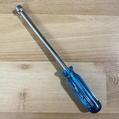 Vintage Vaco 3/8" Nut Driver 6" Hollow Shaft S126 Blue Handle 9 5/8” OAL USA - Image 1 of 4