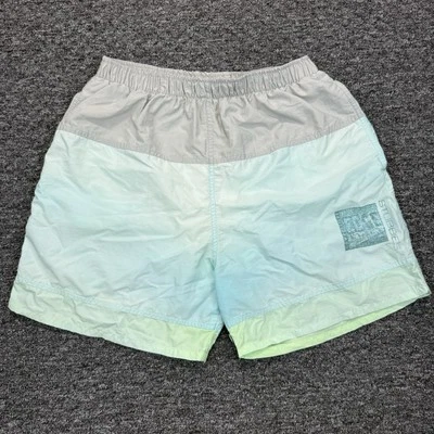 Vintage Stubbies Shorts Mens 36? Blue Green Edge Lined Swim Trunks USA Made 90s - Image 1 of 4