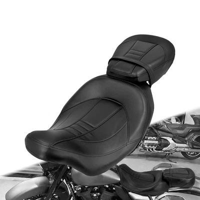 Asiento de conductor de pasajero negro de 2 asientos para Harley Electra Road Glide King 09-23 Foto 1 de 4