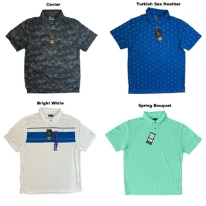 PGA Tour Men's Golf Performance 3 Button Placket Polo Shirt - Picture 1 of 4