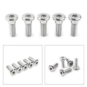 Steel Bolts Ti Hex Socket Disc Brake Rotor Screws Fasteners 5x M8x25mm x 1.25 - Picture 1 of 9