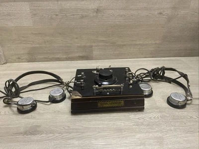 CONJUNTO DE COMUNICAÇÃO DE CRISTAL LABORATÓRIOS STEINITE 1920'S COM: 2 FONES DE OUVIDO - Imagem 1 de 4