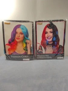 LOT OF ( 2 ) SPIRIT WIGS -FASHION CURLS & PREMIUM WIG - Picture 1 of 6