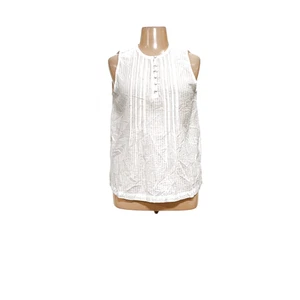 LOFT White Cotton Blouse - Women's Size L - Picture 1 of 4