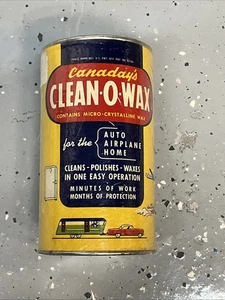 Vintage Canaday Chemical Works Clean-O-Wax Auto Flugzeug Haus Politur Gas Öl Dose - Bild 1 von 13