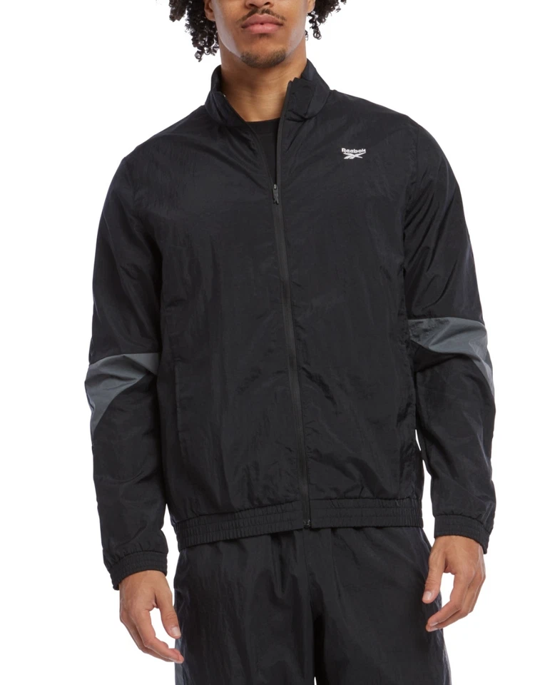 Reebok Men's Regular Fit Track Jacket Coat Black Size S