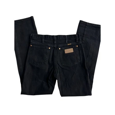 Pantalones de mezclilla negros Wrangler para hombre calce clásico pierna recta 936 WBK talla 29x32 vintage Foto 1 de 4