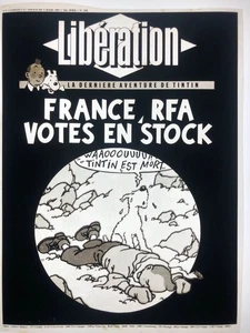 Tintin — flashage — n° spécial de Libération pour la mort d'Hergé — mars 1983. - Picture 1 of 24