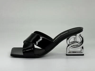 Dolce & Gabbana DG Logo Heel Crisscross Slide Sandals Mules Shoes $1095 - Image 1 of 4