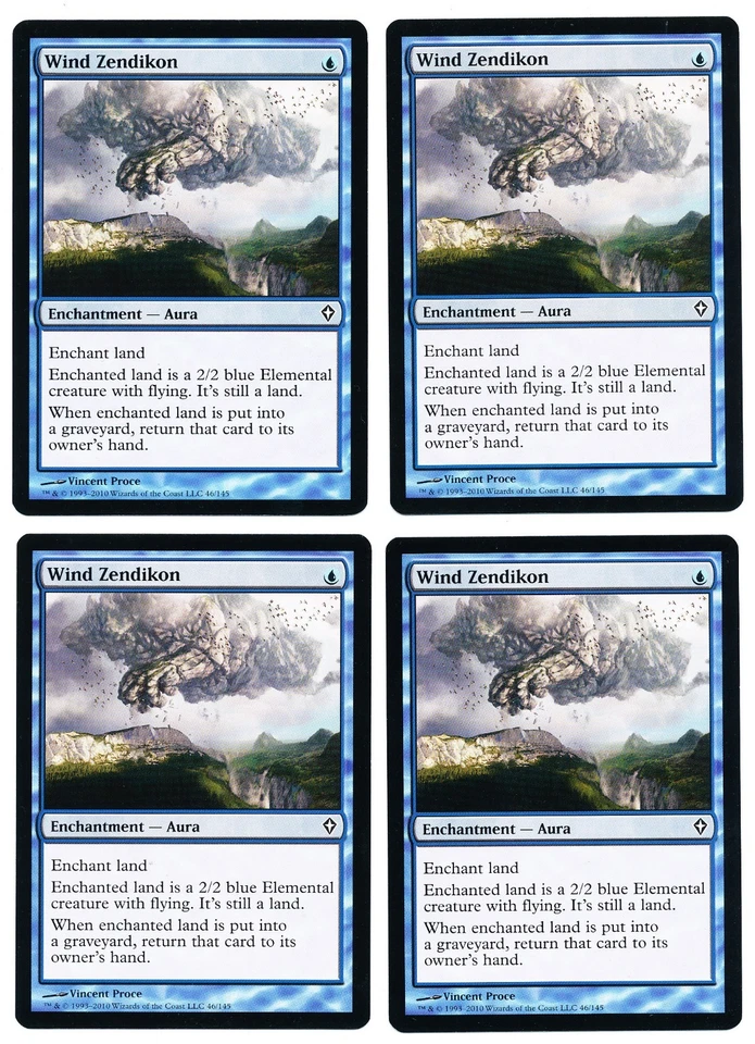 * * 4x Wind Zendikon x4 * * Worldwake MTG NM - Image 1 of 1