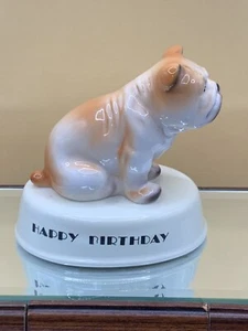 Vtg English Bulldog Porcelain with Gloss Finish Figurine Dog- brown and white - Picture 1 of 7