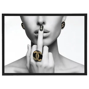 Designer Fashion Middle Finger Landscape Framed Print - Picture 1 of 4