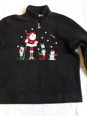 Suéter feminino WHITE STAG 18W vermelho Natal inverno neve tripulação longo Natal - Imagem 1 de 4