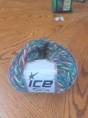 Lana neón hielo. Gris, naranja, rosa. Amarillo. 3 CAPAS. 50 grms, 165 M Foto 1 de 2