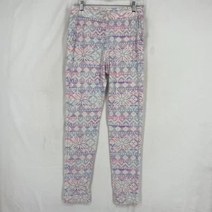 Lands' End Girls Size Large 14 Leggings Lounge Pants Pink Blue Geometric - Picture 1 of 10