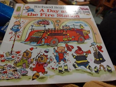 A Day at the Fire Station by Richard  Scarry 0007574959 GOLDEN BOOK New York  - Image 1 of 4