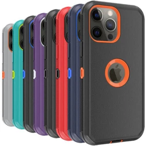 For iPhone 12/13 Pro Max/11 XR Case Heavy Duty Shockproof Defender Rugged Cover - Picture 1 of 53