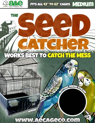 A&E CAGE CO A&E Medium Seed Catcher 42" to 82" (8" high) Mess Free Cage Net Seed Catcher