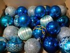 Vintage Set Of 24 Silver And Blue Christmas Tree Baubles - Winter Colours T10