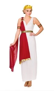 Glamorous Roman Womens CostumeFancy Dress with Shawl, Arm cuffs, Headband, Beld - Picture 1 of 2
