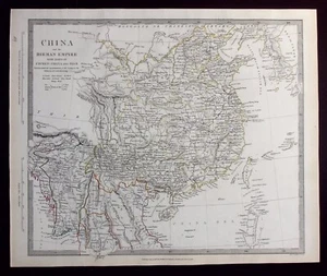 CHINA, BURMA, THAILAND, VIETNAM, KOREA, original antique map, SDUK, 1844 - Picture 1 of 6