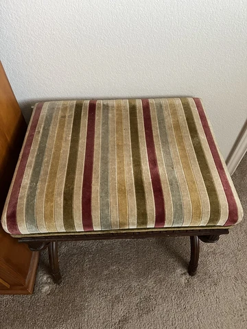 Vintage Italian Velvet Small Bench Pair Cover