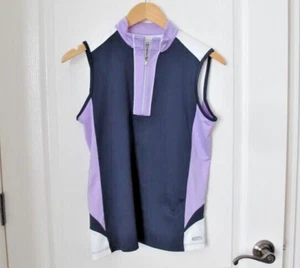 IZOD Golf ärmelloses Top Colorblock blau weiß lila SP Damen 1/4-Reißverschluss Sport - Bild 1 von 13
