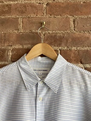 CAMISETA Comme des Garçons Para Hombre Azul/Blanco Rayas Jacquard, Talla Grande Delgada, Francia Foto 1 de 4